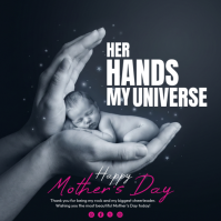 Black Modern & Minimal Mother's Day Square Quadrato (1:1) template