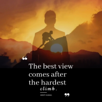Black Modern & Minimal Motivational Quote Instagram Post Instagram-opslag template