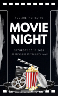 Black Modern & Minimal Movie Night Us Legal Amerikansk lov template