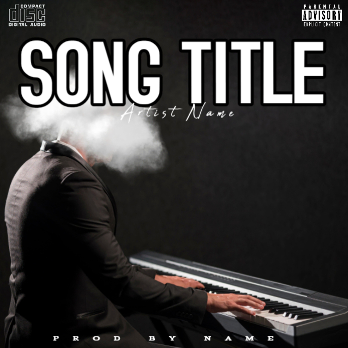 Black Modern & Minimal Music Album Cover Album Cover Template ...