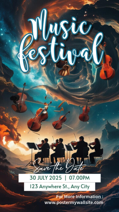 Black Modern & Minimal Music Festival Instagram Story Indaba yaku-Instagram template
