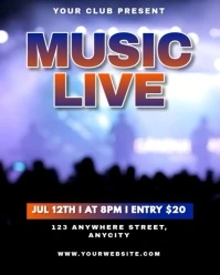 Black Modern & Minimal Music Live Instagram Portrait template