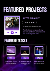 Black Modern & Minimal Music Media Kit A4 template - Page 3