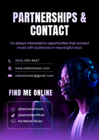 Black Modern & Minimal Music Media Kit A4 template - Page 4