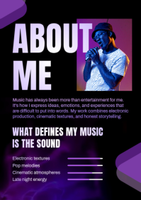 Black Modern & Minimal Music Media Kit A4 template - Page 2