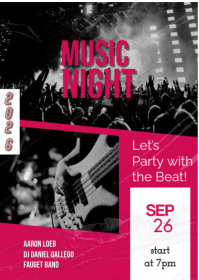 Черный Music Night Event A6 Template