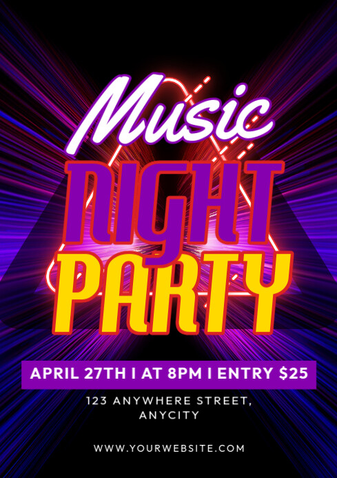 Copy of Black Modern & Minimal Music Night Party A4 | PosterMyWall