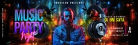 Black Modern & Minimal Music Party Night Tajuk Twitter template