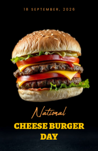 Black National Cheeseburger Day Tabloid Template
