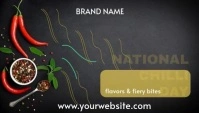 Black Modern & Minimal National Chilli Day Business Card template