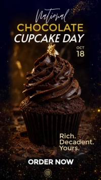 Black National Chocolate Cupcake Day Instagram Story Template