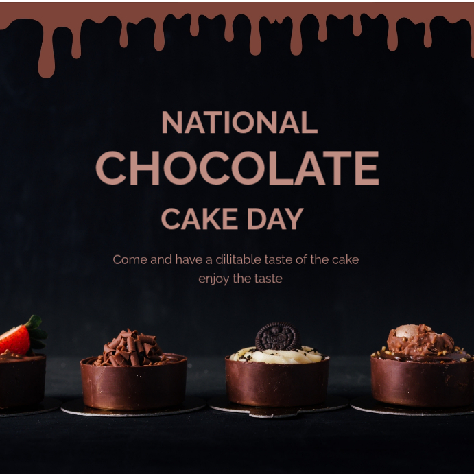 Black Modern & Minimal National Chocolate Day Instagram Post Template ...