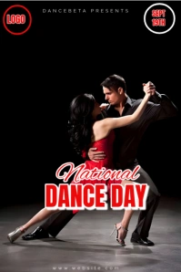Black Modern & Minimal National Dance Day  Pi template