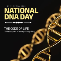 Black Modern & Minimal National DNA Day Instagram Post Video Instagram-Beitrag template