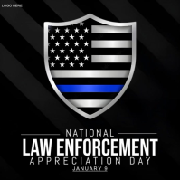 Black Modern & Minimal National Law Enforcement Appreciation Day Instagram Post template