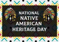 Black Modern & Minimal National Native American Heritage Day Postcard Postkarte template