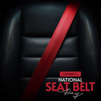 Black Modern & Minimal National Seat Belt Day Instagram Post template