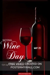 Black Modern & Minimal National Wine Day  Pos Poster template