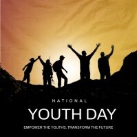 Black Modern & Minimal National Youth Day  Square (1:1) template