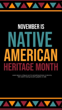 Black Modern & Minimal Native American Heritage Month Instagram Story template
