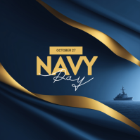 Zwart Navy Day Celebration Iphosti le-Instagram Template