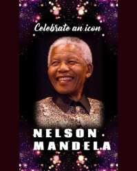 Black Modern & Minimal Nelson Mandela Day  Instagram Portrait template