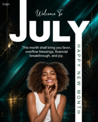 Black Modern & Minimal New Month Celebration Instagram Portrait template