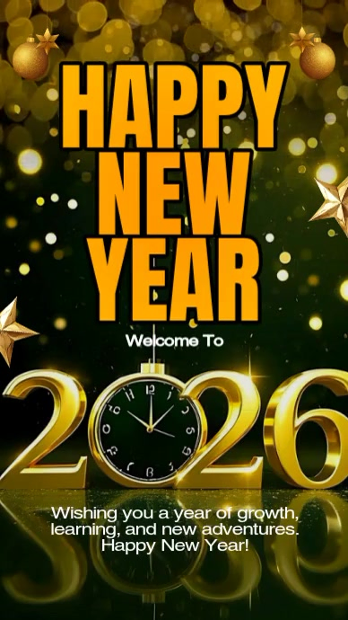 Plantilla de Black Modern & Minimal New Year 2026 Template Instagram ...