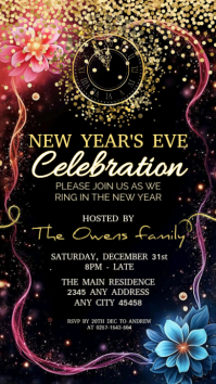 Sort New Year's Eve Celebration Digitalt display Template