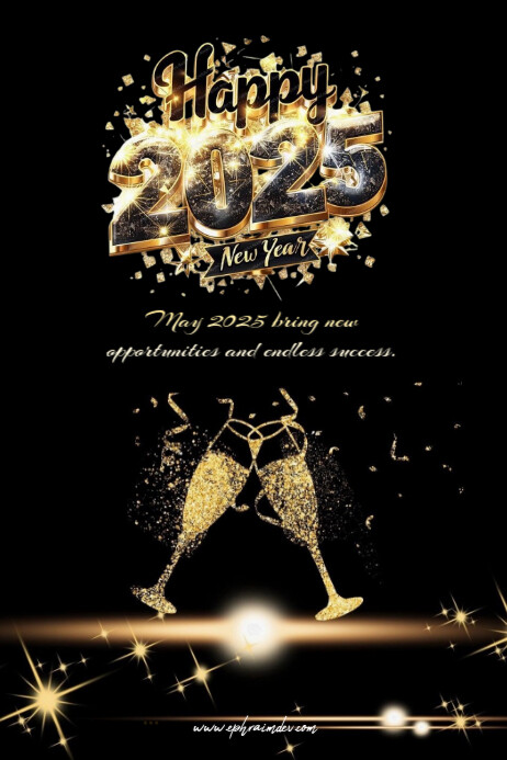 Black Modern & Minimal New Year Poster Template | PosterMyWall