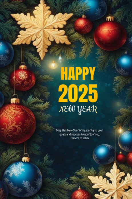 Black Modern & Minimal New Year Poster Template | PosterMyWall