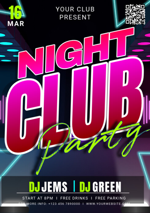 Copy of Black Modern & Minimal Night Club Party A2 | PosterMyWall