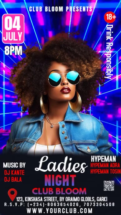 Black Modern & Minimal Night Club Party Instagram Story Template ...