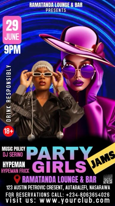 Black Modern & Minimal Night Club Party Instagram Story Template ...