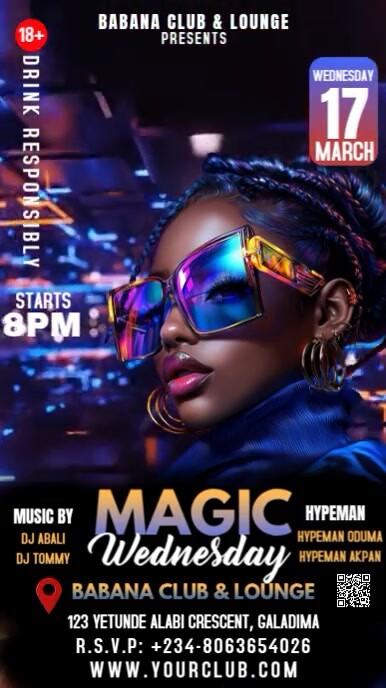 Black Modern & Minimal Night Club Party Instagram Story Template ...