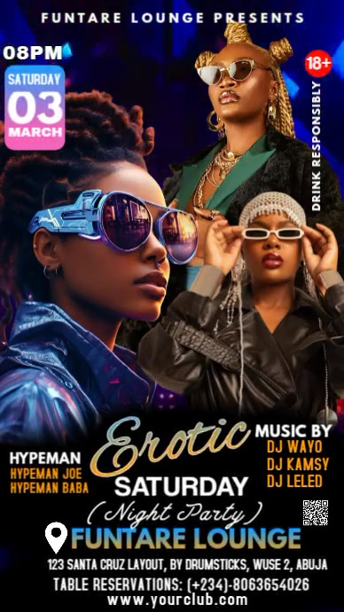 Black Modern & Minimal Night Club Party Instagram Story Template ...