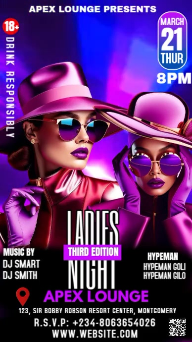 Black Modern & Minimal Night Club Party Instagram Story Template ...