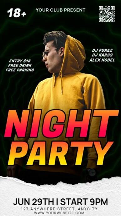 Copy of Black Modern & Minimal Night Party Instagram Reel | PosterMyWall