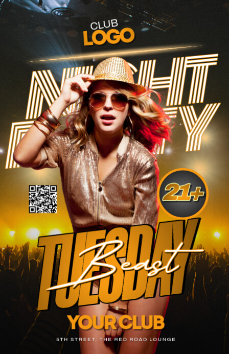 Copy of Black Modern & Minimal Night Party Tabloid | PosterMyWall