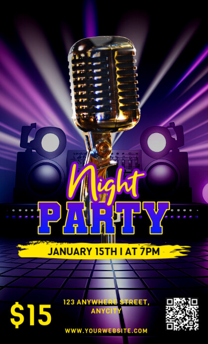 Black Modern & Minimal Night Party Us Legal Template | PosterMyWall