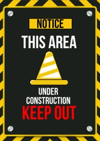 Black Modern & Minimal Notice Area A1 template