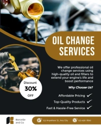 Black Modern & Minimal Oil Change Services Instagram Portrait template
