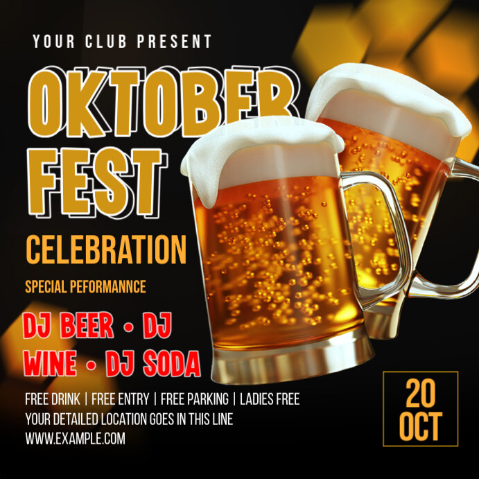 Black Modern & Minimal Oktoberfest Celebration Instagram Post template