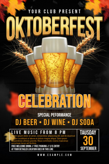 Black Modern & Minimal Oktoberfest Poster Plakat template