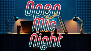 Black Black Modern & Minimal Open Mic Night Youtube Thumbnail YouTube-miniature Template