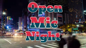 Black Modern & Minimal Open Mic Night Youtube Thumbnail YouTube-miniature template