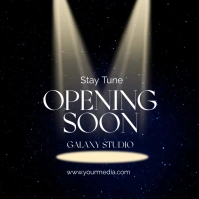 Black Modern & Minimal Opening Soon Square (1 template