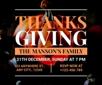 Black Modern & Minimal Orange Friends Giving Persegi Panjang Besar Large Rectangle template