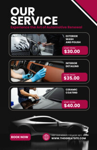 Black Modern & Minimal Our Service Ads Tabloi Tabloid template