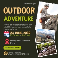 Black Modern & Minimal Outdoor Adventure  Instagram Post template